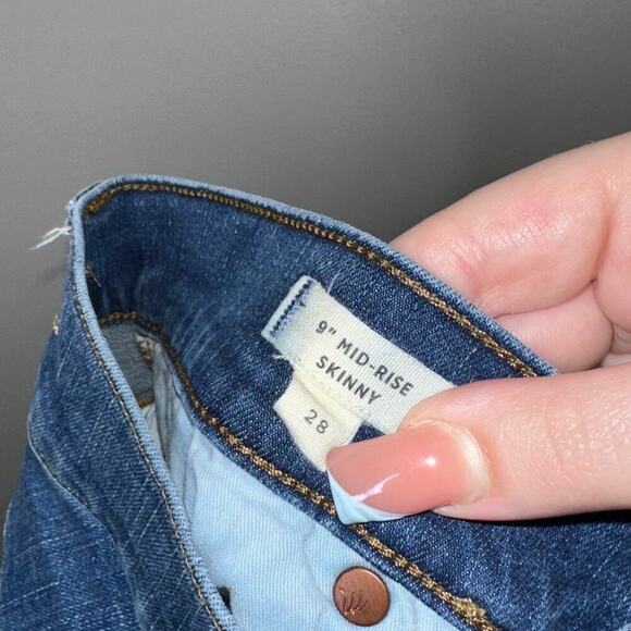 Madewell 9" Mid-Rise Skinny Jeans Medium Blue Wash Women's Size 28 - Picture 5 of 8